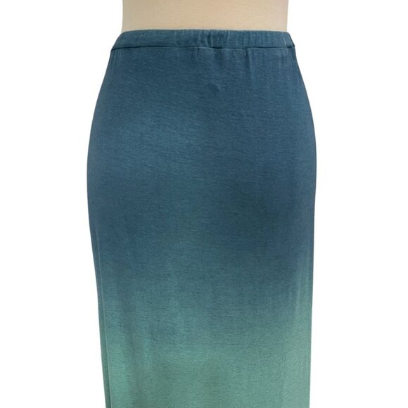 Laila Jayde Blue Ombre Maxi Skirt Side Slit Large Boho Soft Stretch Resortwear - Picture 10 of 11